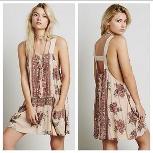 Free people NWOT border print tank dress small